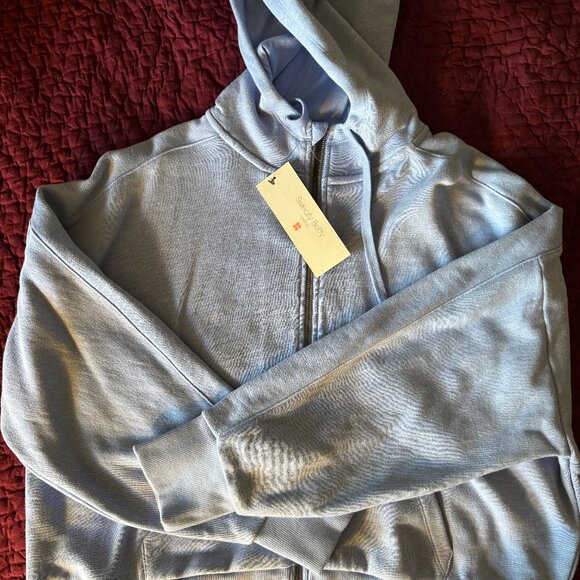 NWT Sweaty Betty Essentials Zip Through Hoody XL Coast Blue - Picture 4 of 4